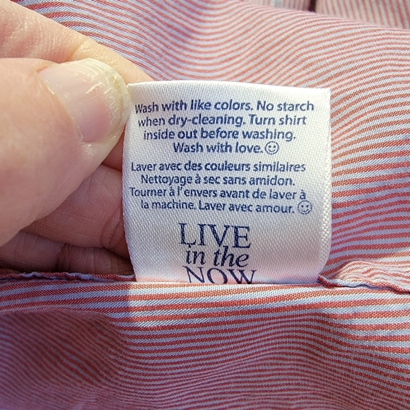 Stone Rose Black Rivet Collection Pink White Striped Button Down Flip Cuff XL - Picture 11 of 13